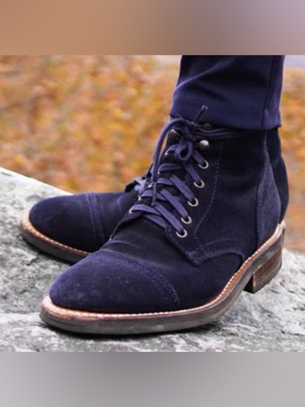 EUC Thursday Boot Co. Rugged and Resilient Captain Suede Cap-Toe Lace-Up Boot